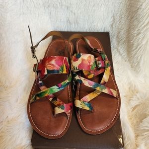 Patricia Nash  poppy Fresco Bouquet  Sandals Size 8